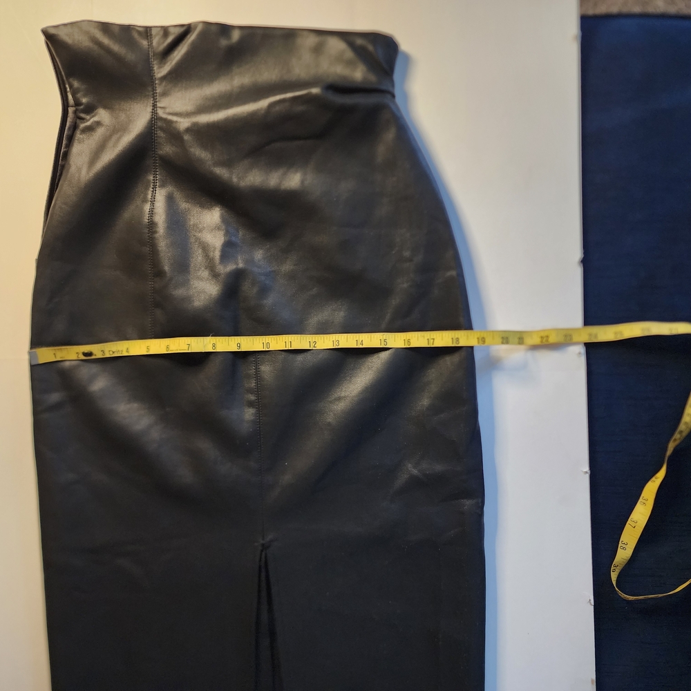 BlackVegan Maxi Leather Skirt - Picture 9 of 11
